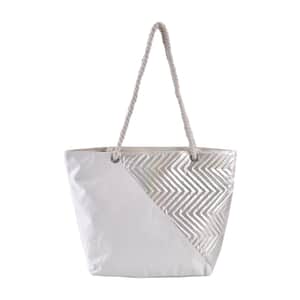 Ivory Color Polyester Tote Bag