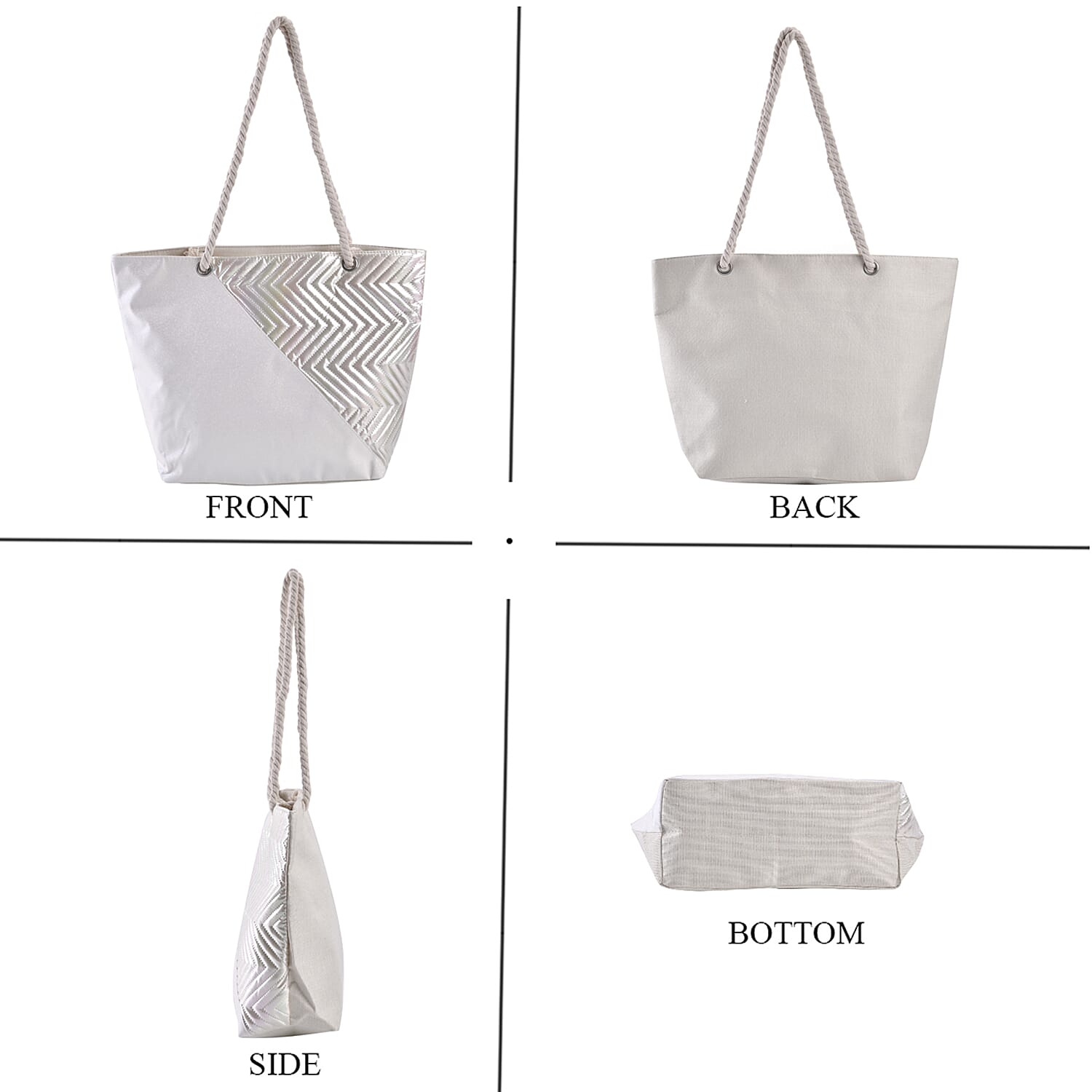 Ivory Color Polyester Tote Bag