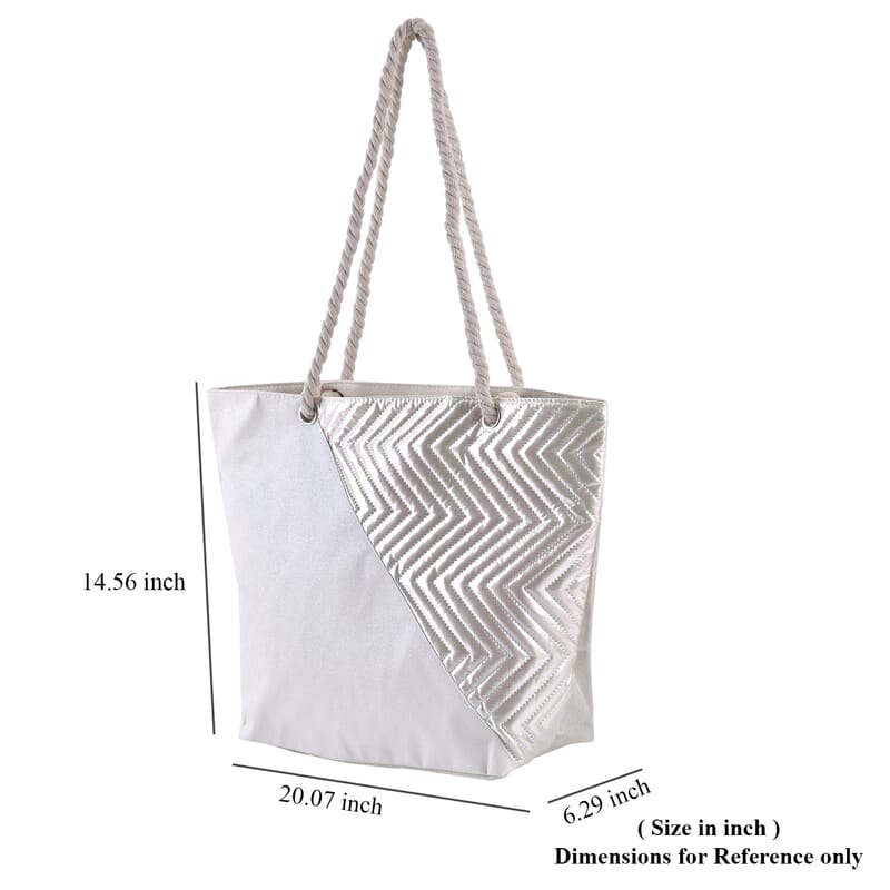 Ivory Color Polyester Tote Bag