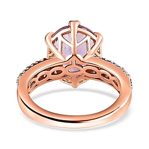 Rose De France Amethyst 4.54 ctw Ring in 14K RG Over Sterling Silver (Size 5.5)