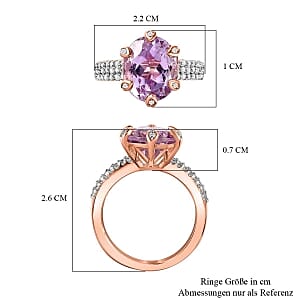 Rose De France Amethyst 4.54 ctw Ring in 14K RG Over Sterling Silver (Size 5.5)