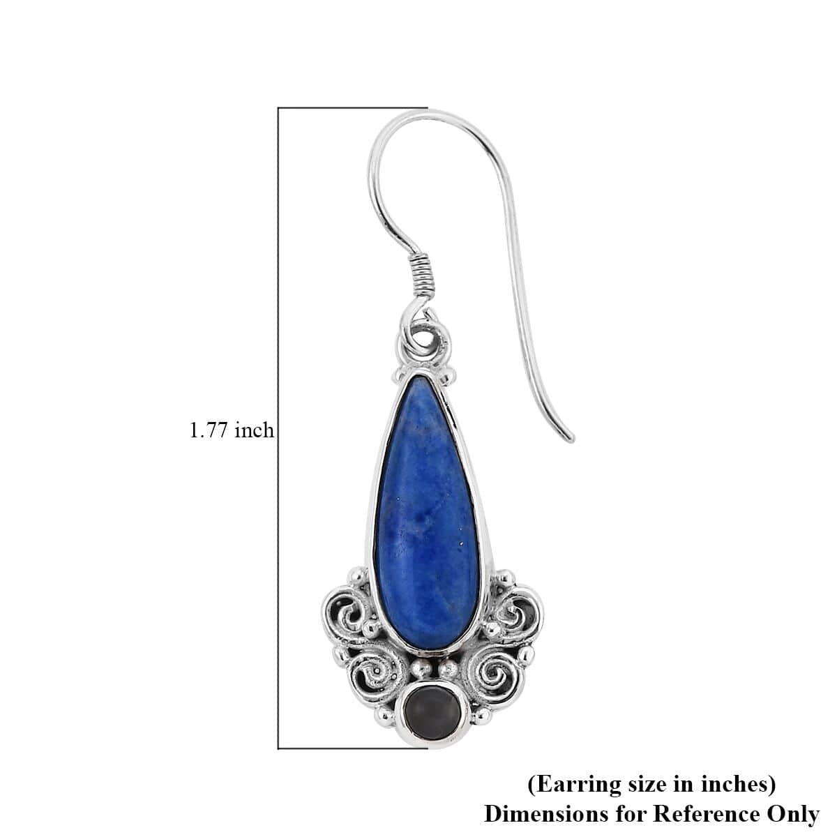 Buy Sajen Silver Lapis Lazuli and Rainbow Moonstone Earrings in