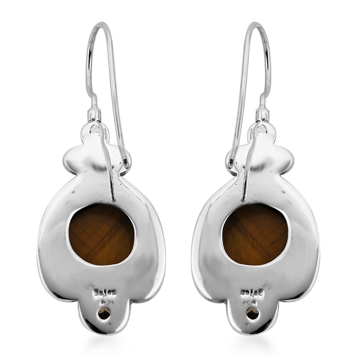 Sajen Silver Tigers Eye Carved and Brazilian Citrine Earrings in Sterling Silver 13.75 ctw image number 3