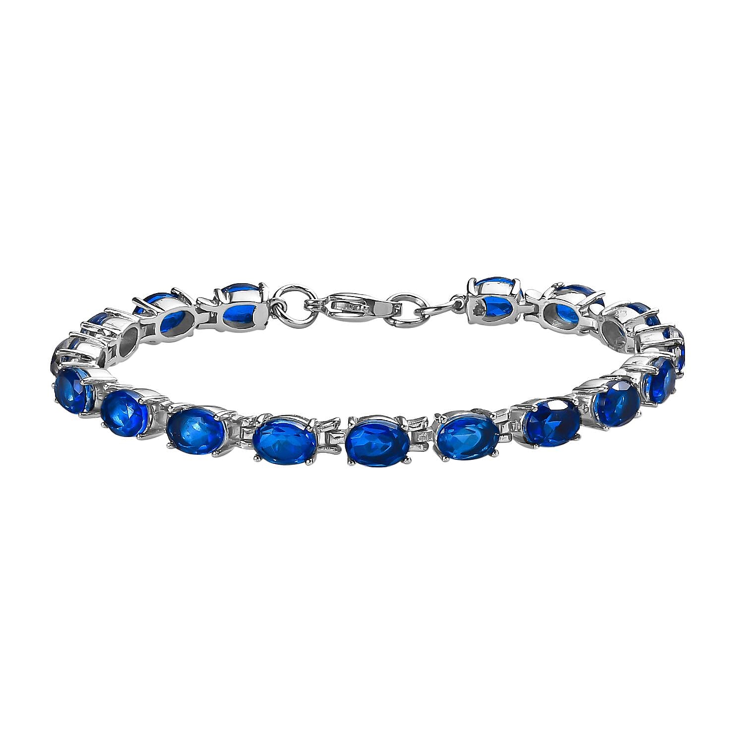 Ceylon Color Quartz 16.00 ctw Cluster Bracelet in Stainless Steel (7.00 In)