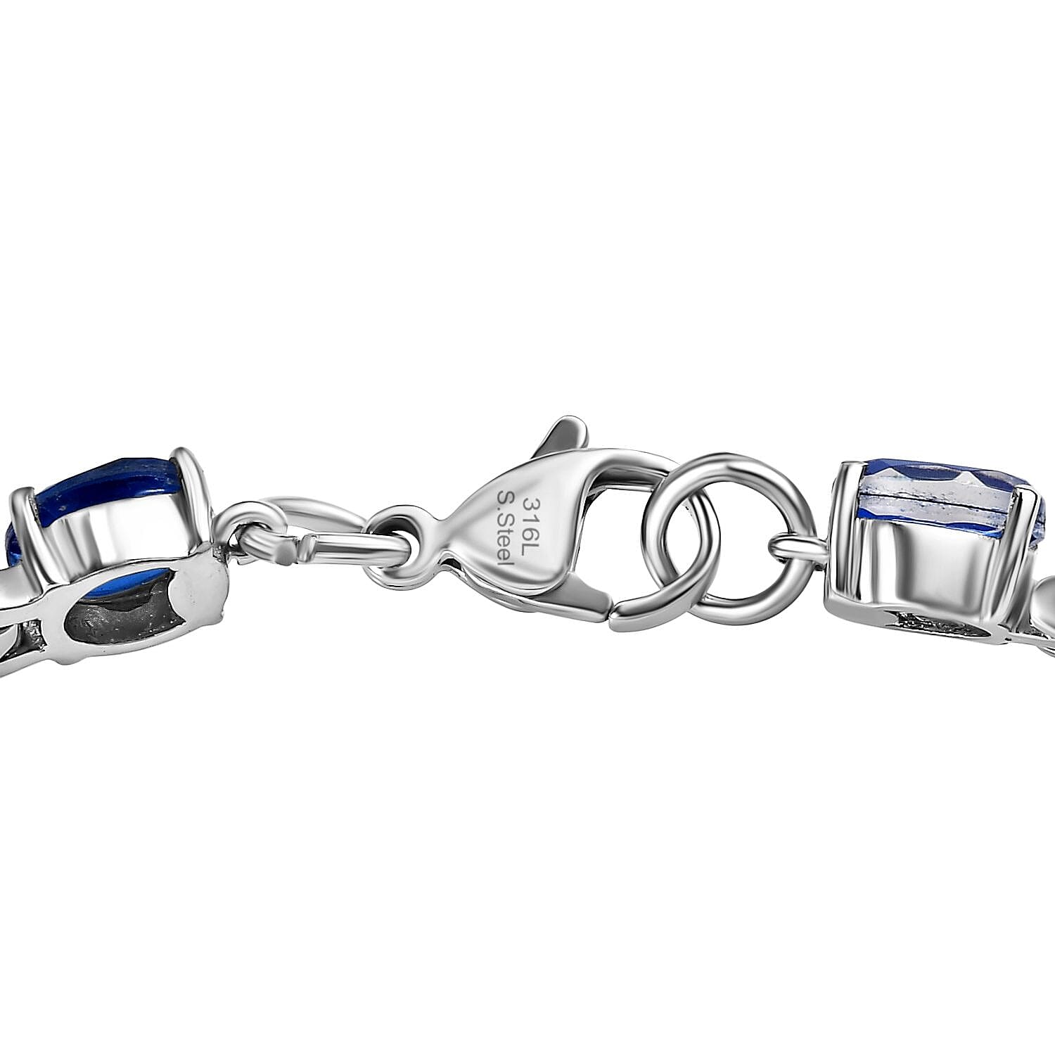 Ceylon Color Quartz 16.00 ctw Cluster Bracelet in Stainless Steel (7.00 In)