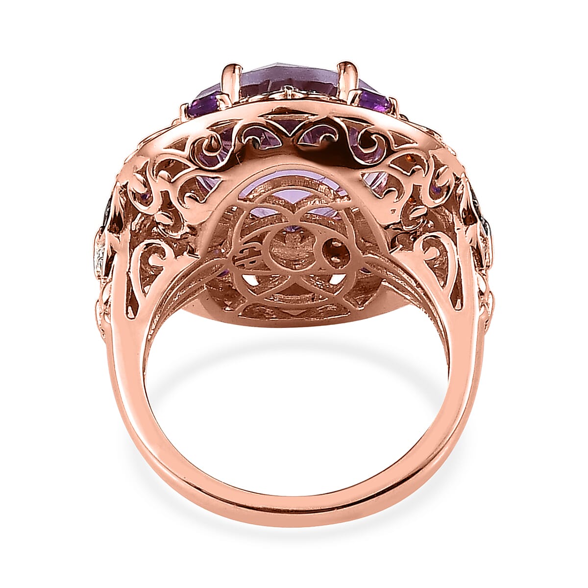 GP Trionfo Collection Rose De France Amethyst and Multi Gemstone Ring in Vermeil Rose Gold Over Sterling Silver (Size 7.0) 9.00 ctw image number 4