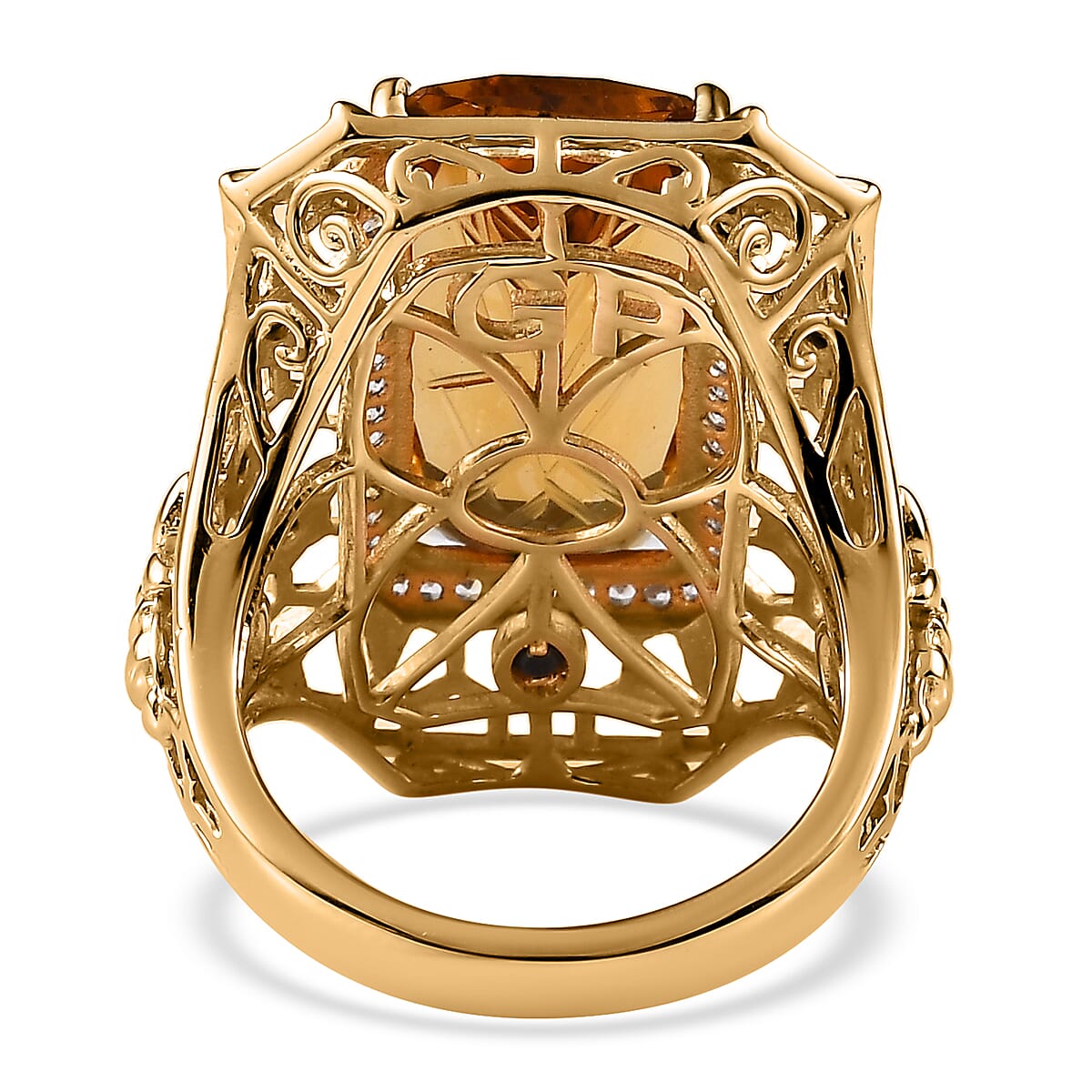 GP Trionfo Collection Premium Brazilian Citrine and Multi Gemstone Ring in Vermeil Yellow Gold Over Sterling Silver (Size 7.0) 12.00 ctw image number 4