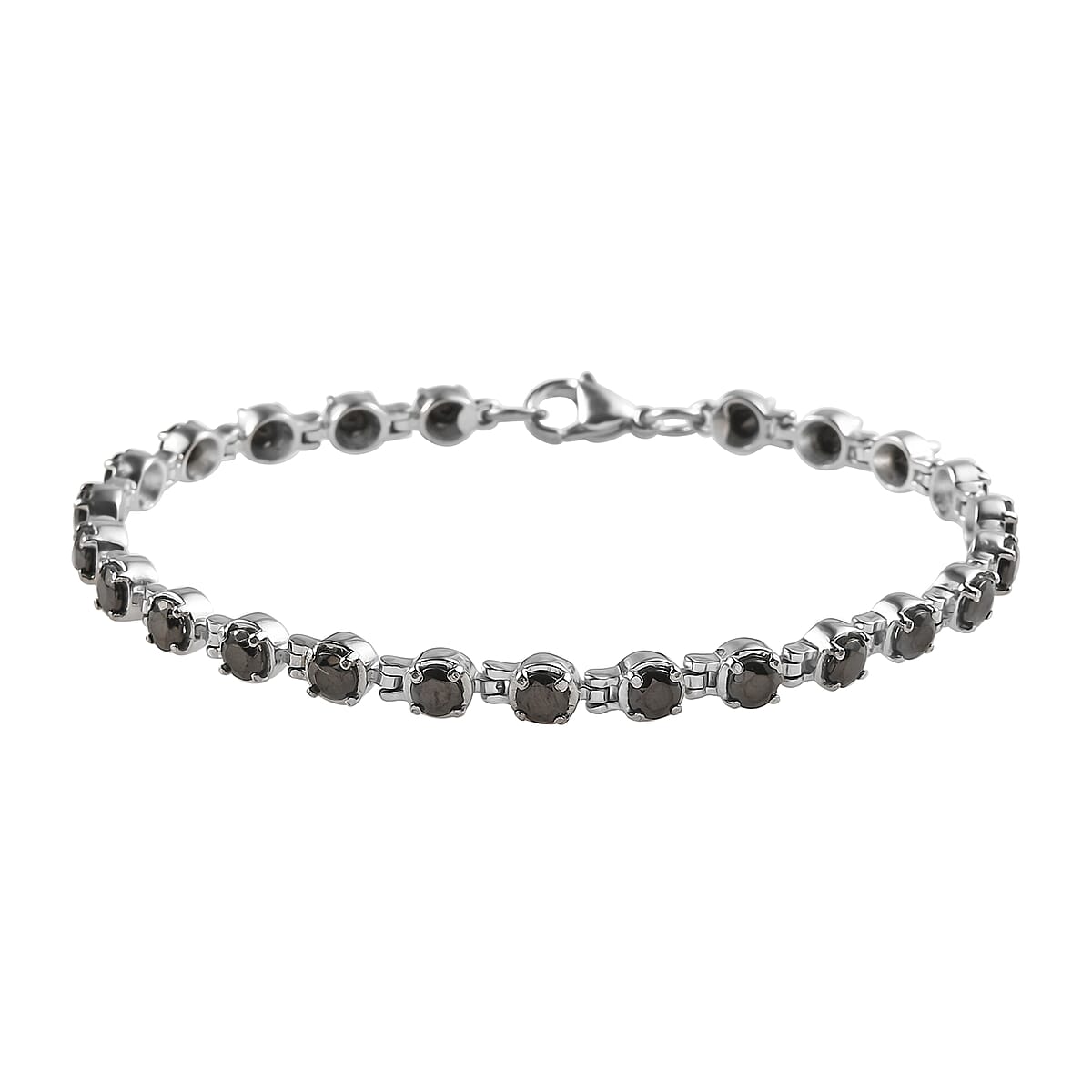 Elite Shungite Bracelet in Stainless Steel (8.00 In) 3.85 ctw image number 0