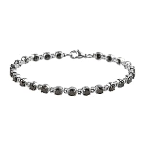 Elite Shungite Bracelet in Stainless Steel (8.00 In) 3.85 ctw