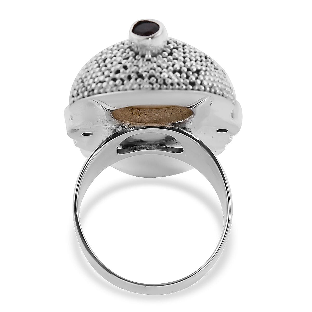 Sajen Silver Carved Bone and Multi Gemstone Ring in Sterling Silver (Size 9.0) 2.20 ctw image number 4