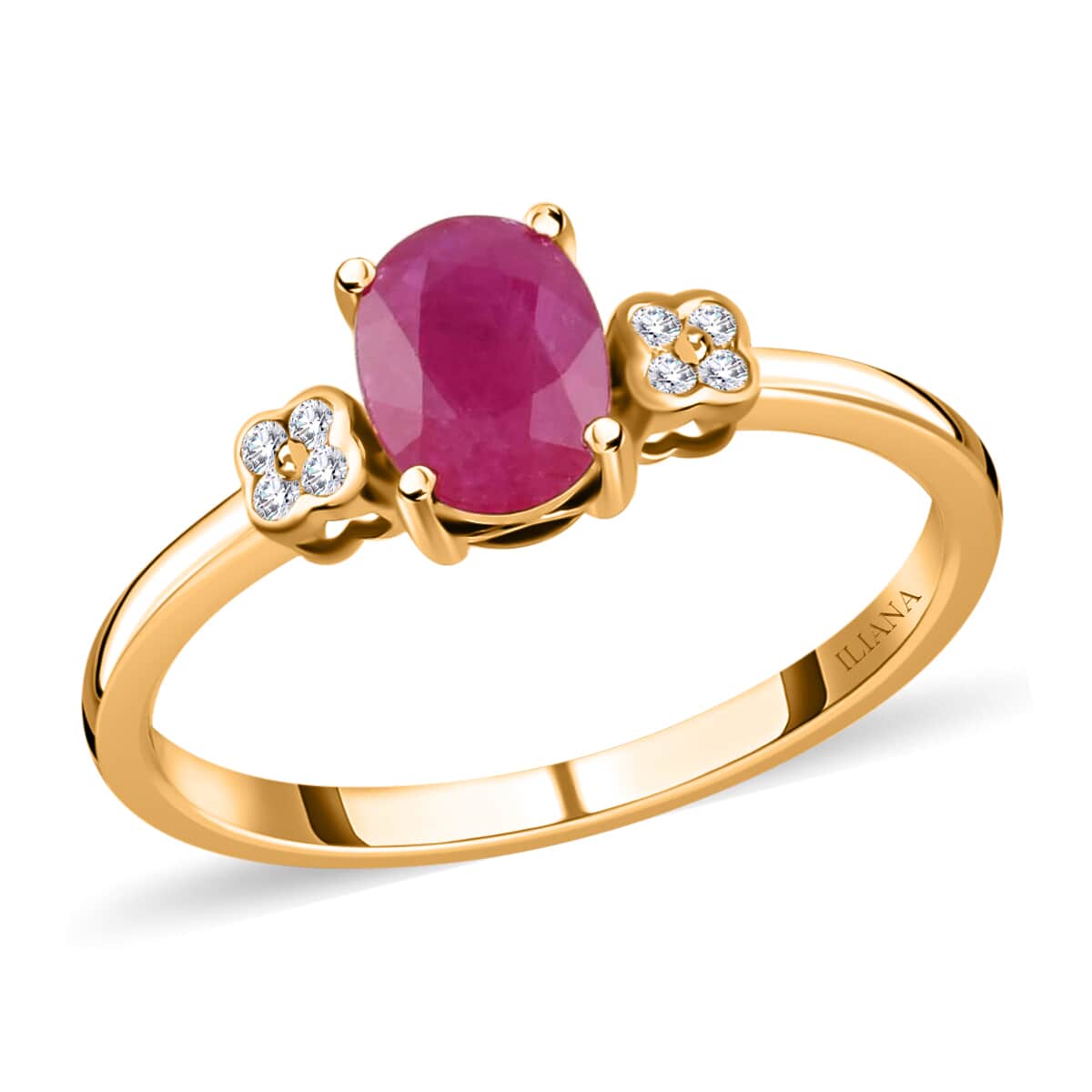 Iliana 18K Yellow Gold AAA Royal Ruby and G-H SI Diamond Ring (Size 9.5) 1.50 ctw image number 0