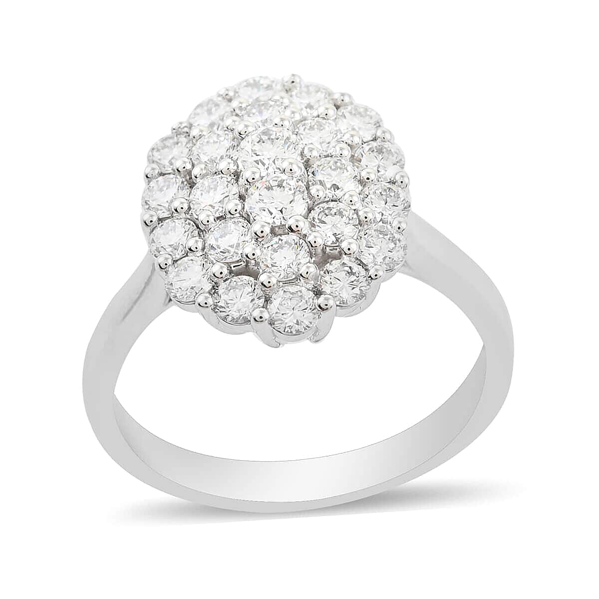 Rhapsody 950 Platinum IGI Certified E-F VS Diamond Cluster Ring (Size 10.5) 7.50 Grams 1.00 ctw image number 0
