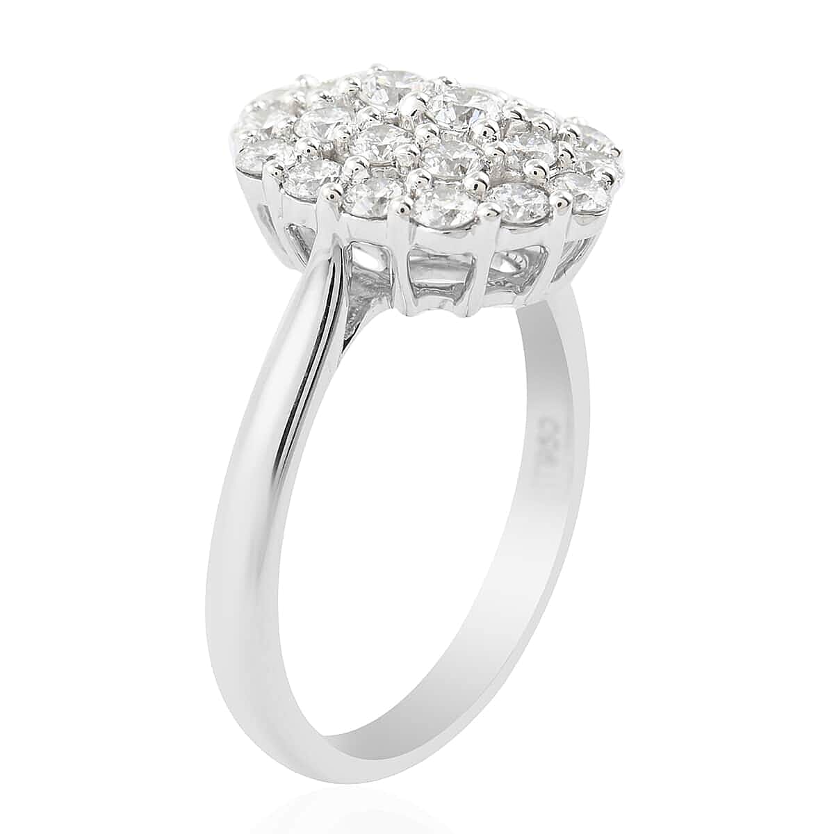 Rhapsody 950 Platinum IGI Certified E-F VS Diamond Cluster Ring (Size 10.5) 7.50 Grams 1.00 ctw image number 2
