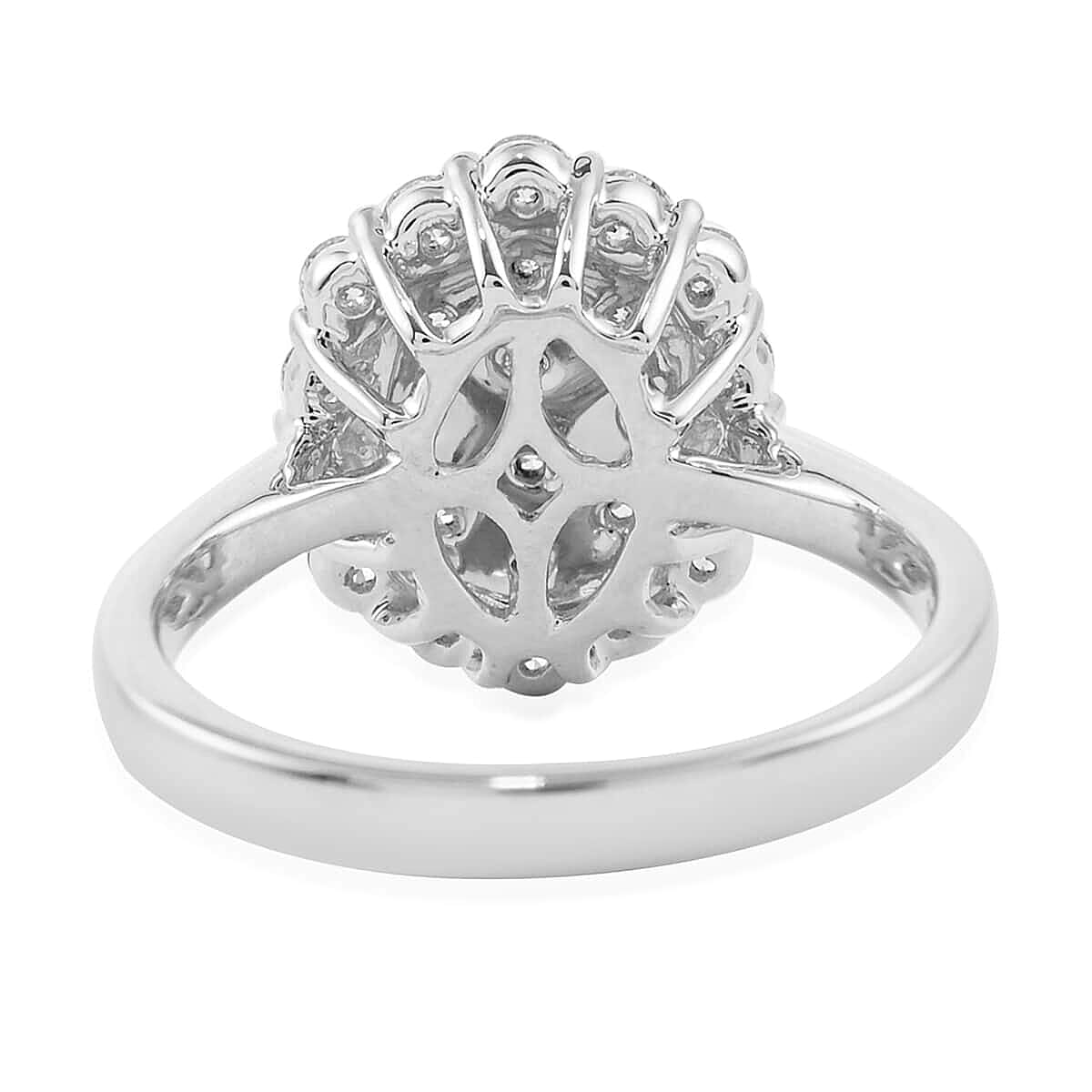 Rhapsody 950 Platinum IGI Certified E-F VS Diamond Cluster Ring (Size 10.5) 7.50 Grams 1.00 ctw image number 3