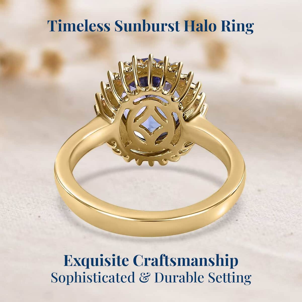 Luxoro 10K Yellow Gold Premium Tanzanite and I3 Natural Yellow Diamond Sunburst Ring (Size 10.0) 3.00 ctw image number 3