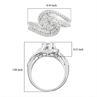NY Closeout 14K White Gold G-H I2 Diamond Ring (Size 7.0) 5.30 Grams 1.00 ctw