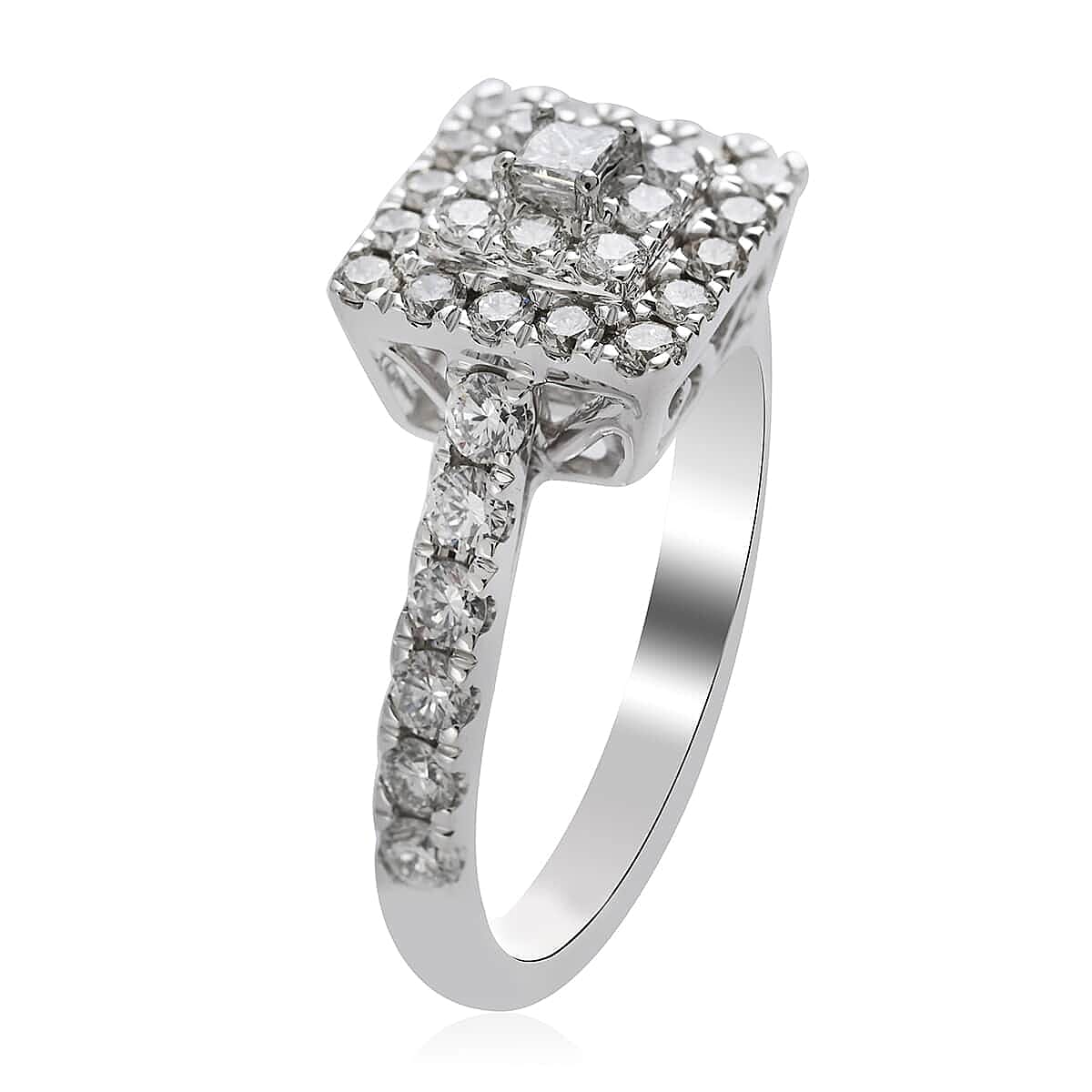 Rhapsody IGI Certified 950 Platinum Diamond E-F VS Ring (Size 6.5) 6.40 Grams 1.00 ctw image number 1