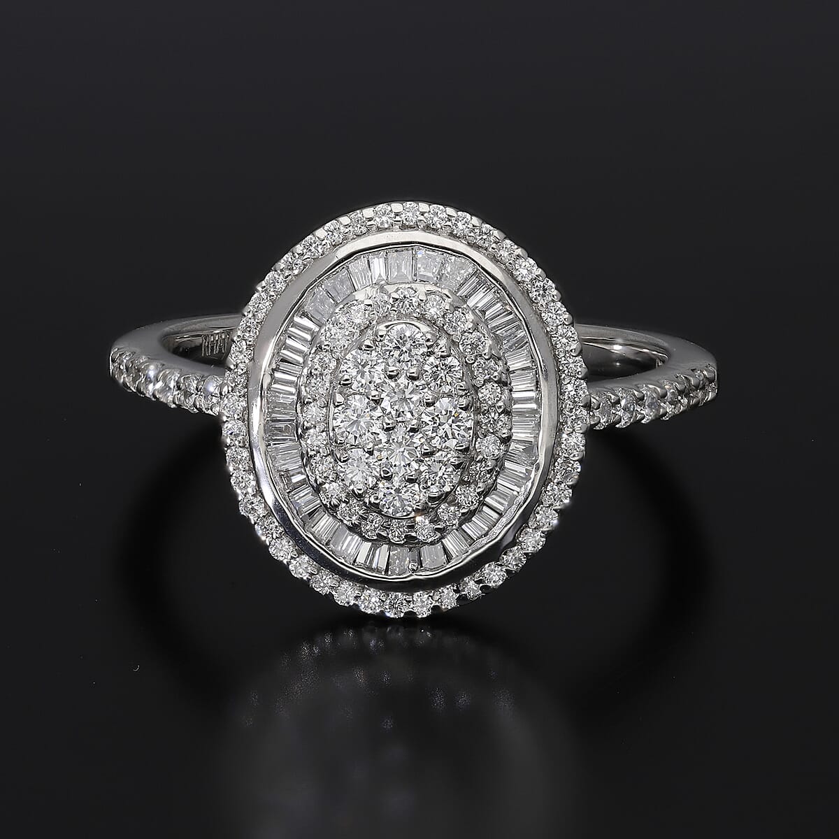 Rhapsody IGI Certified 950 Platinum E-F VS Diamond Cluster Ring (Size 10.5) 6.40 Grams 1.00 ctw image number 1