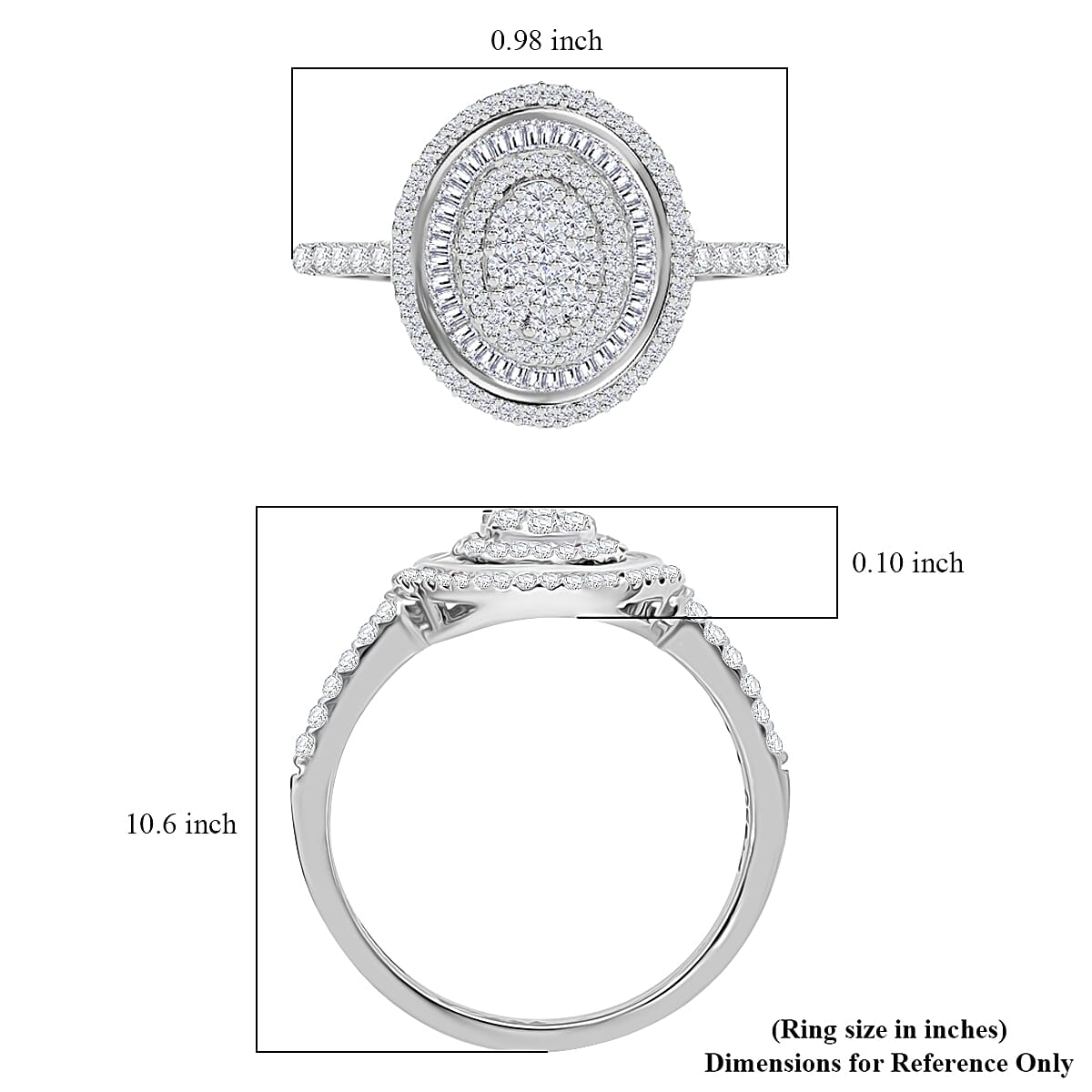 Rhapsody IGI Certified 950 Platinum E-F VS Diamond Cluster Ring (Size 10.5) 6.40 Grams 1.00 ctw image number 5