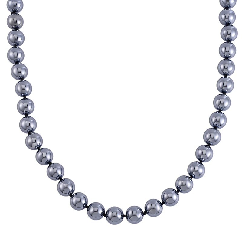 Terahertz 590.00 ctw Beaded Necklace, Rhodium Over Sterling Silver Necklace with Magnetic Lock, 20 Inch Necklace, Beaded Jewelry