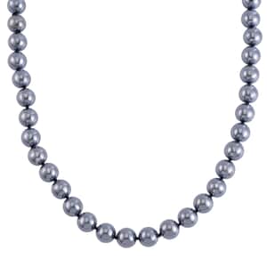 Terahertz Beaded Necklace, Rhodium Over Sterling Silver Necklace with Magnetic Lock, 20 Inch Necklace, Beaded Jewelry 590.00 ctw