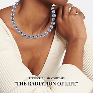 Terahertz 590.00 ctw Beaded Necklace, Rhodium Over Sterling Silver Necklace with Magnetic Lock, 20 Inch Necklace, Beaded Jewelry