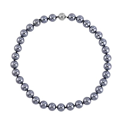 Terahertz 590.00 ctw Beaded Necklace, Rhodium Over Sterling Silver Necklace with Magnetic Lock, 20 Inch Necklace, Beaded Jewelry