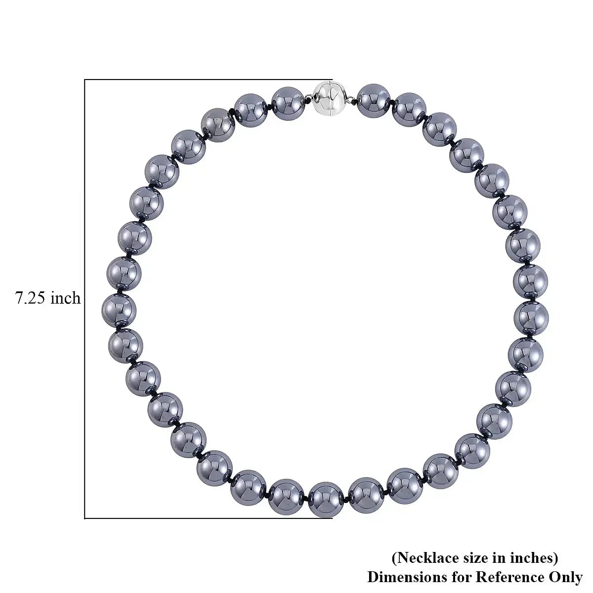 Terahertz 590.00 ctw Beaded Necklace, Rhodium Over Sterling Silver Necklace with Magnetic Lock, 20 Inch Necklace, Beaded Jewelry