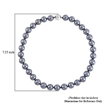 Terahertz 590.00 ctw Beaded Necklace, Rhodium Over Sterling Silver Necklace with Magnetic Lock, 20 Inch Necklace, Beaded Jewelry