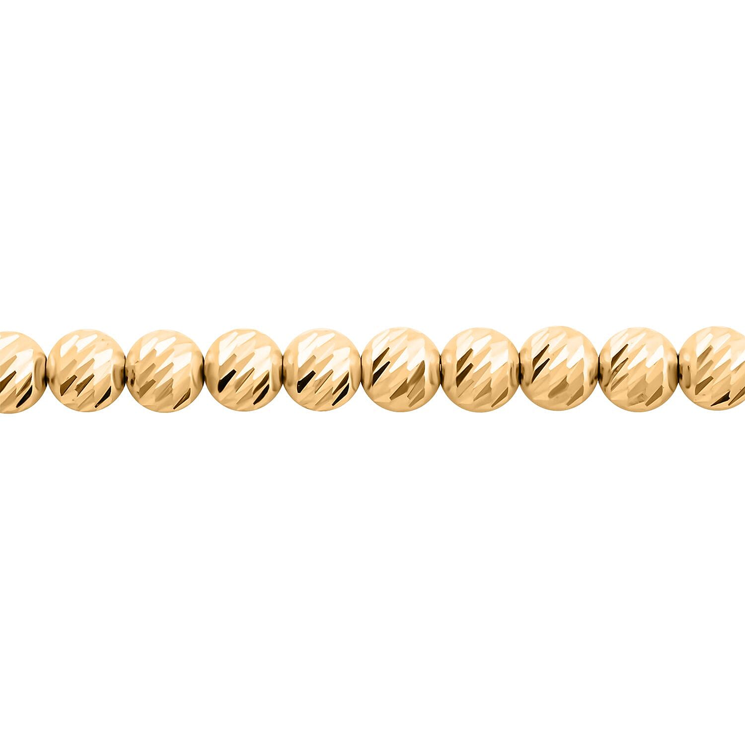 10K Yellow Gold 4mm Diamond Cut Beaded Bracelet (7.50 In) 5.6 Grams
