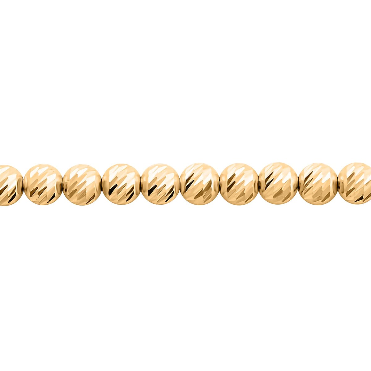 10K Yellow Gold 4mm Diamond Cut Beaded Bracelet (7.50 In) 5.6 Grams image number 2
