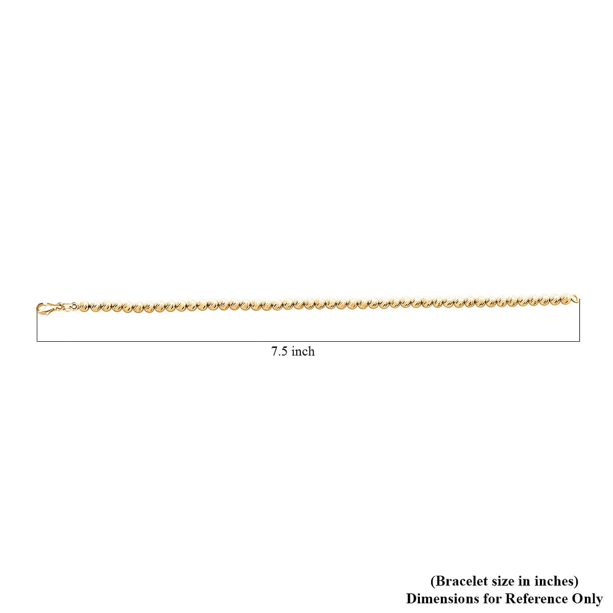 10K Yellow Gold 4mm Diamond Cut Beaded Bracelet (7.50 In) 5.6 Grams image number 4