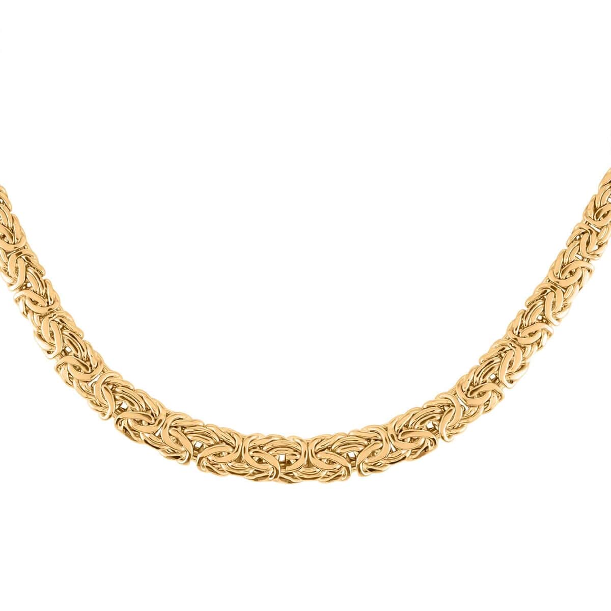 14K Yellow Gold 8.75mm Graduated Flat Byzantine Necklace 17 Inches 15.30 Grams image number 0