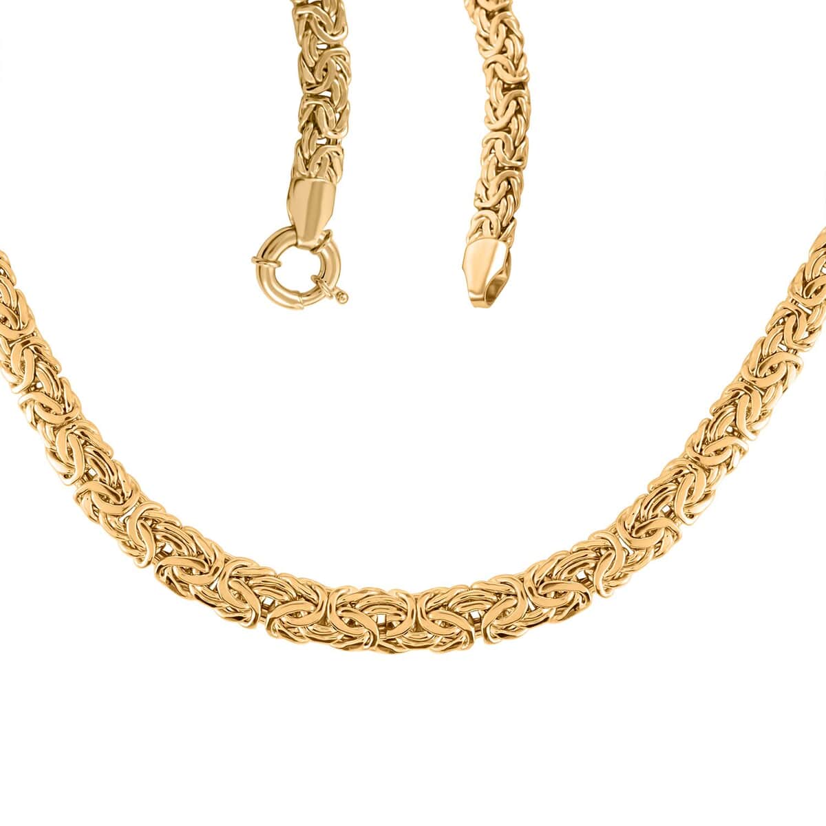 14K Yellow Gold 8.75mm Graduated Flat Byzantine Necklace 17 Inches 15.30 Grams image number 3