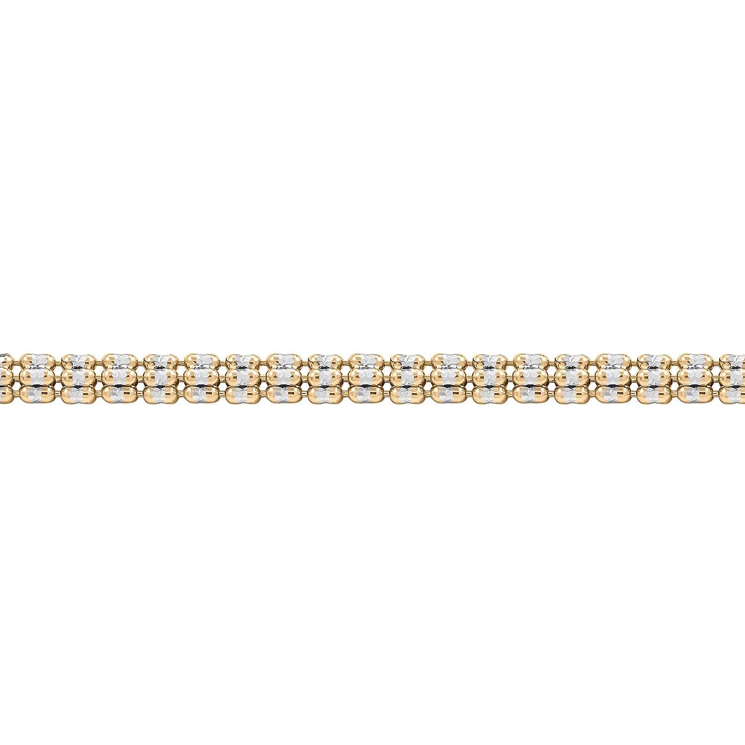 10K Yellow and White Gold Ice Bracelet (7.50 In) 7.60 Grams