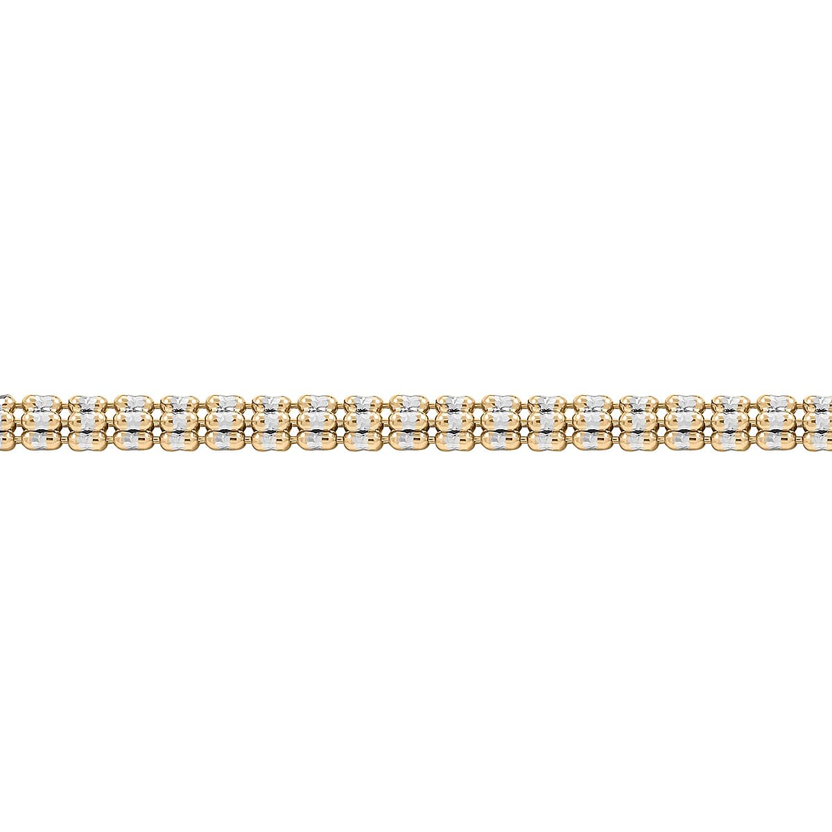 10K Yellow and White Gold Ice Bracelet (7.50 In) (7.60 g) image number 2