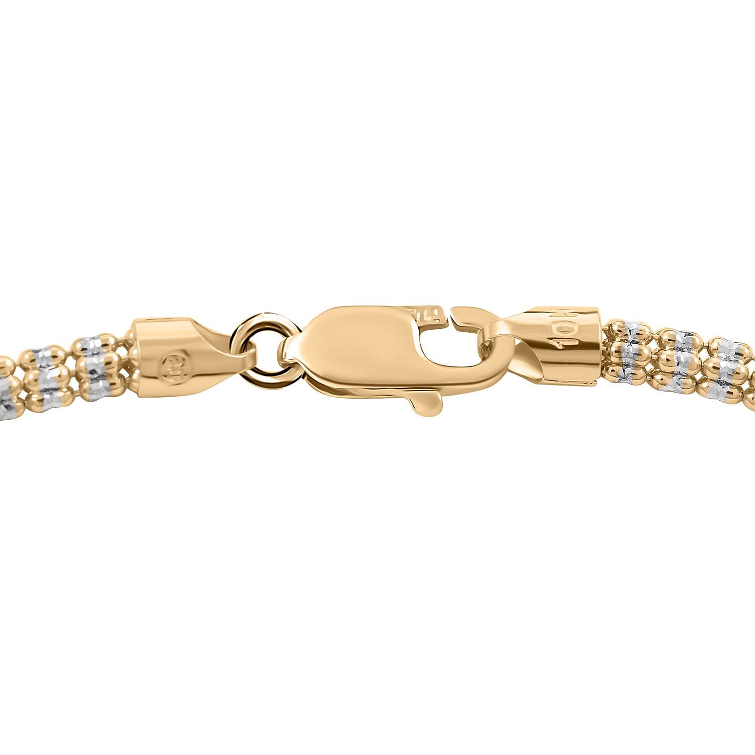 10K Yellow and White Gold Ice Bracelet (7.50 In) 7.60 Grams