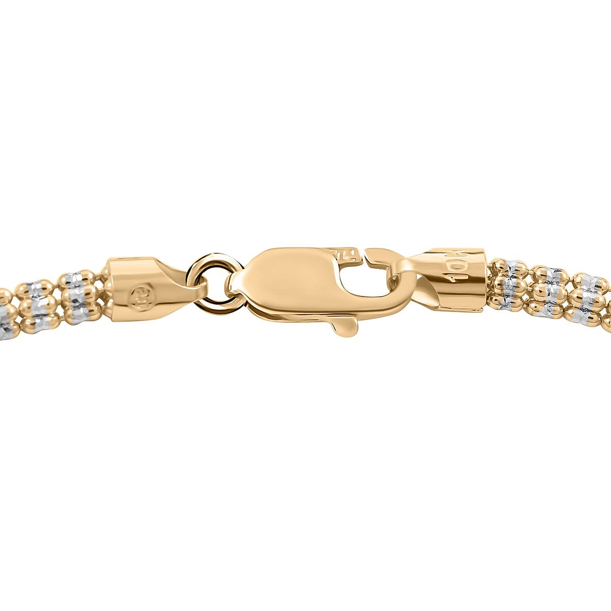 10K Yellow and White Gold Ice Bracelet (7.50 In) (7.60 g) image number 3
