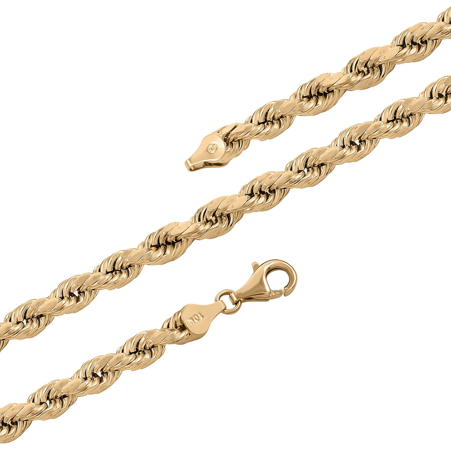 10K Yellow Gold 6mm Rope Necklace 26 Inches 13 Grams