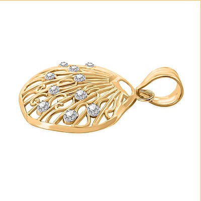 Made In America 10K Yellow and White Gold Sea Shell Pendant 1 Grams