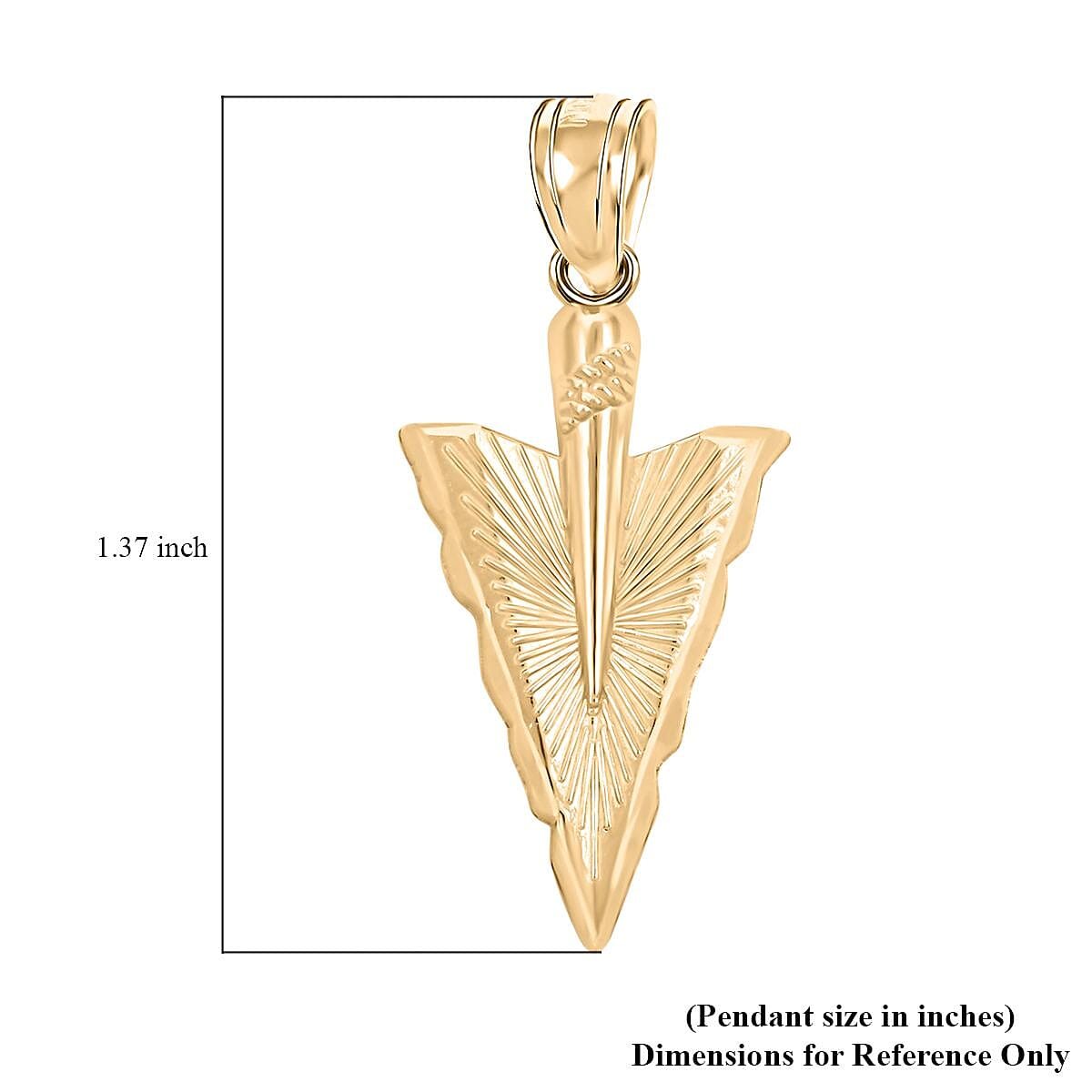 Made In America 10K Yellow Gold Arrow Pendant 1.8 Grams image number 4