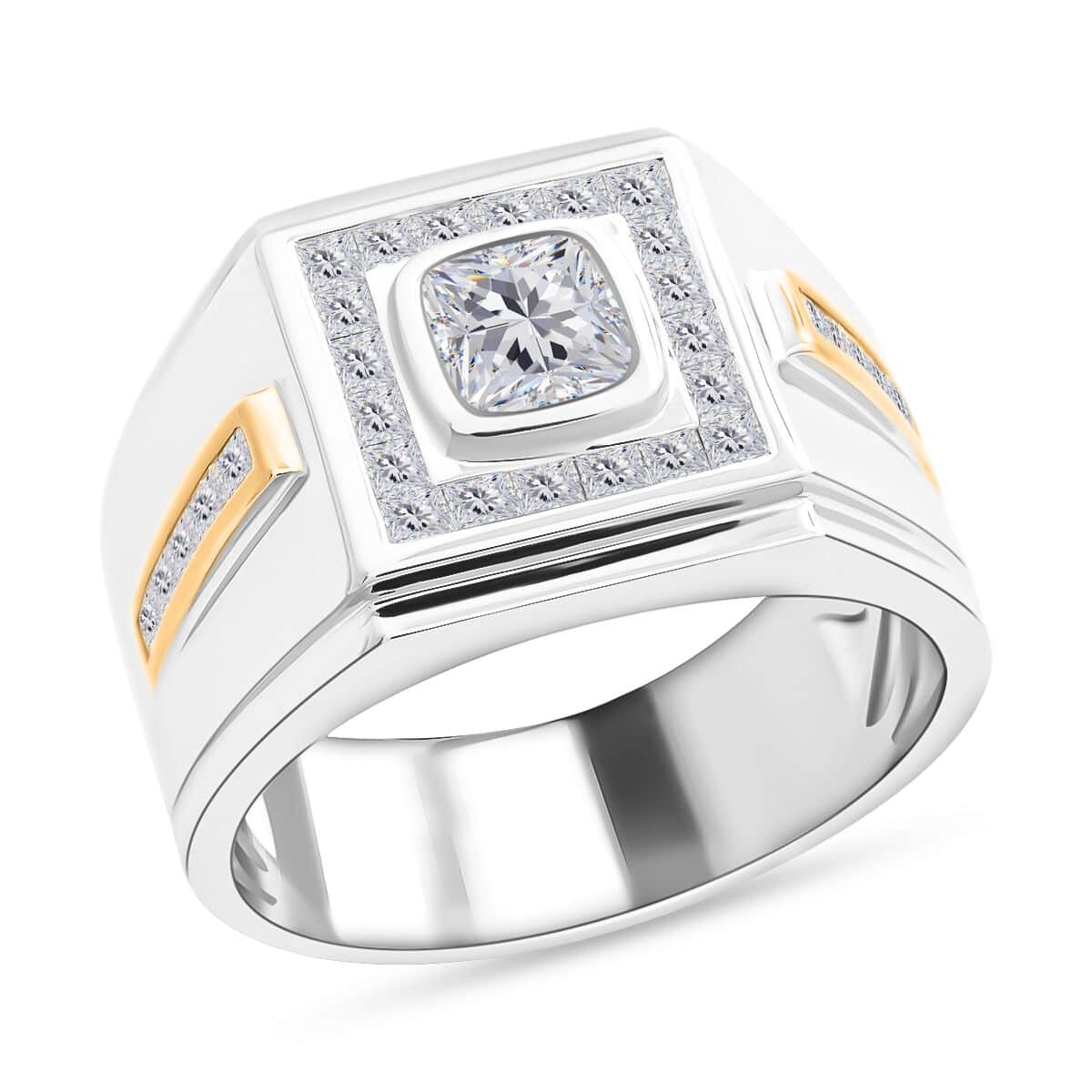 Modani 14K Yellow and White Gold I-J I2-I3 Diamond Men's Ring 9.90 Grams 2.10 ctw image number 0