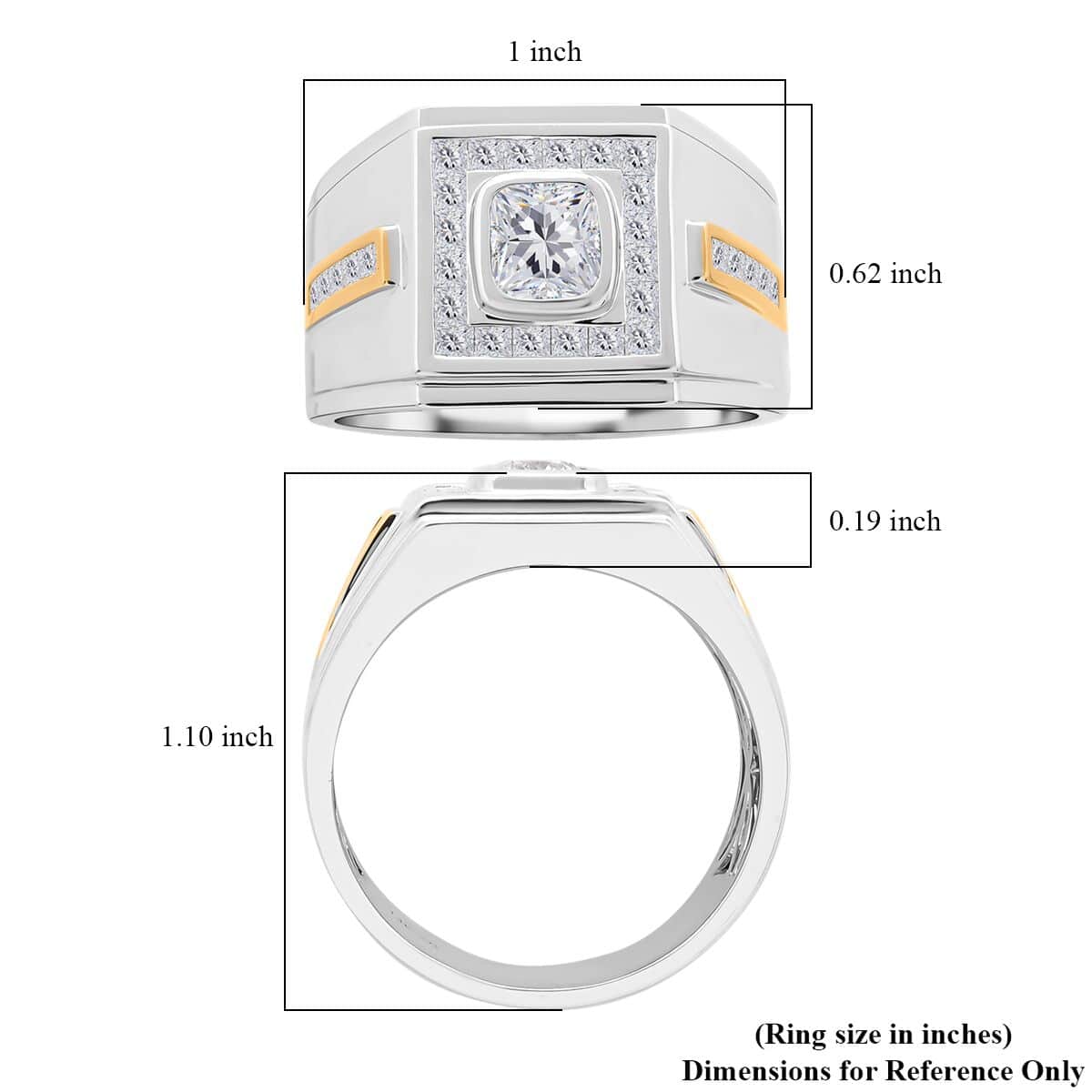 Modani 14K Yellow and White Gold I-J I2-I3 Diamond Men's Ring 9.90 Grams 2.10 ctw image number 5