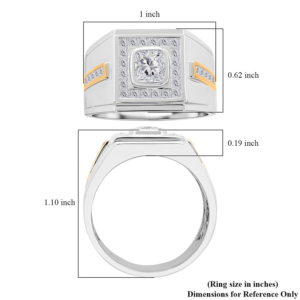 Modani 14K Yellow and White Gold I-J I2-I3 Diamond Men's Ring (Size 14.0) 9.90 Grams 2.10 ctw image number 5