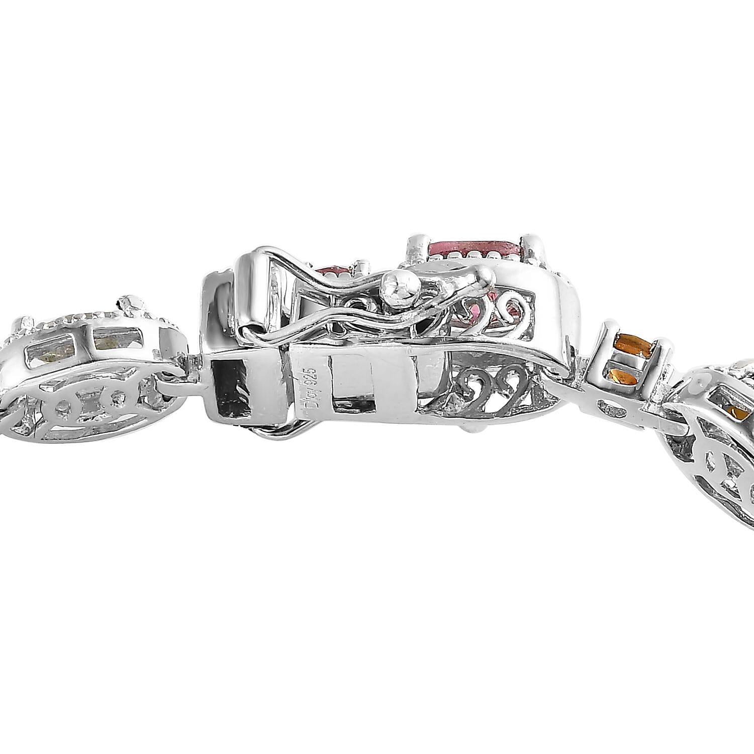 Multi-Tourmaline Bracelet in Platinum Over Sterling Silver (6.50 In) 9.75 ctw