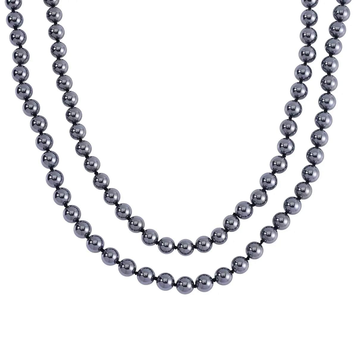 Terahertz 349.15 ctw Beaded Necklace, 36 Inch Beads Necklace, Rhodium Over Sterling Silver Necklace, Terahertz Jewelry with Magnetic Lock image number 0