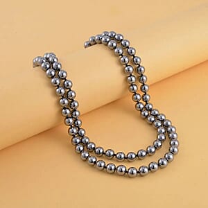 Terahertz 349.15 ctw Beaded Necklace, 36 Inch Beads Necklace, Rhodium Over Sterling Silver Necklace, Terahertz Jewelry with Magnetic Lock