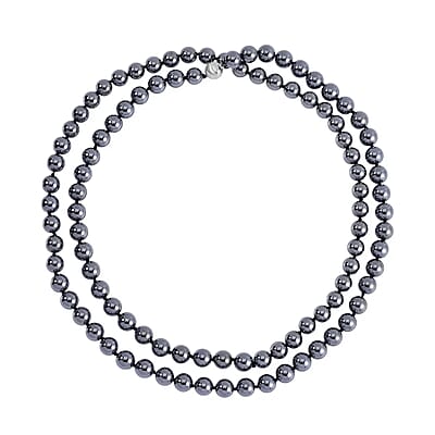 Terahertz 349.15 ctw Beaded Necklace (36 Inch) in Rhodium Over Sterling Silver