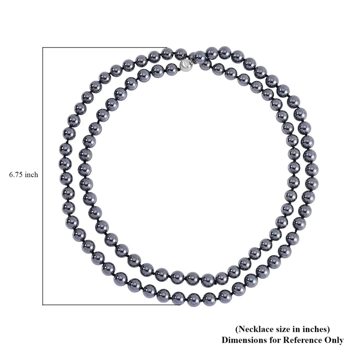 Terahertz 349.15 ctw Beaded Necklace, 36 Inch Beads Necklace, Rhodium Over Sterling Silver Necklace, Terahertz Jewelry with Magnetic Lock image number 6