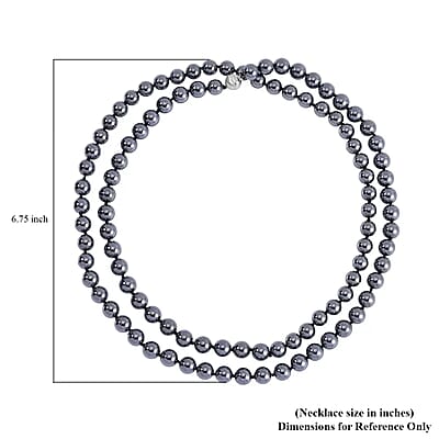 Terahertz 349.15 ctw Beaded Necklace (36 Inch) in Rhodium Over Sterling Silver